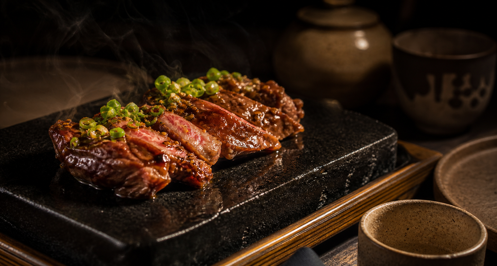 Haka Hot Stone beef with soy miso glaze